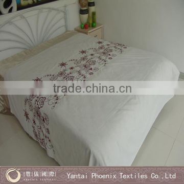 computer flower embroidery cotton stripe hotel bed linen for hotels