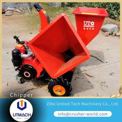 utmach gasoline wood chipper, mobile engine chipper