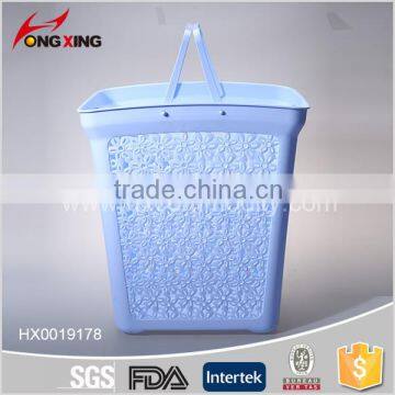 New Home Plastic Rectangular Laundry Basket Tall Hamper & Lid photo-2