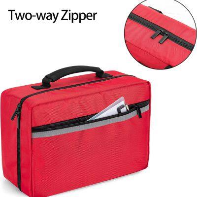 Carryable First Aid Bag Empty, Emergency Trauma Bag for Accessories, Medical Supplies Bag With 2.5 Inner Flap, Red photo-4