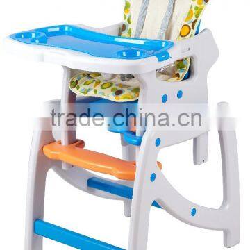 Wholesale Plastic High Chairs Children Restaurant Furniture 3 in 1 Baby Feeding High Chair HZ9105(wave point)