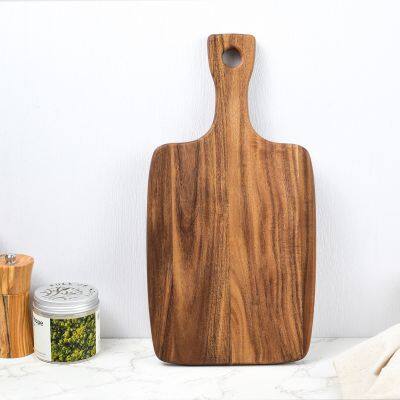 Acacia Wood Reversible Cutting Board Vintage Grain Small Tray With Handle Portable Baking Chopping Board for Home Kitchen