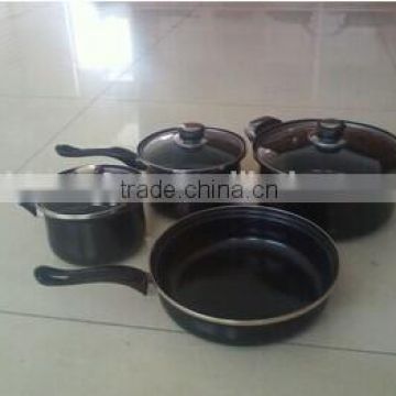 7pcs non-stick carbon steel cookware set ,carbon steel pan