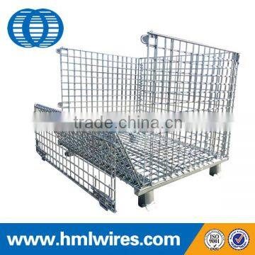 Warehouse stackable wire mesh metal storage cage