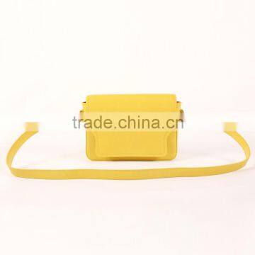 Accept OEM service. Facotry price for genuine leather yellow handbag crossbody bag