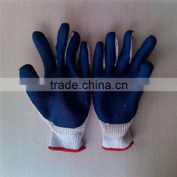 rubber coated cotton glove/industrial latex hand gloves