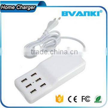 2016 Trending Hot Products Universal Wall Socket 50 Watt 6 Port Rapid Charger Desktop USB Charger With AC Power Cable photo-3