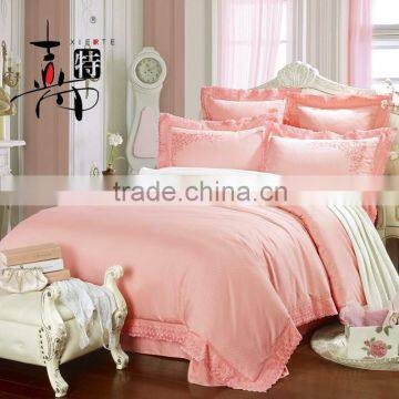 the Latest Version Soft Pink Romantic Wedding Bedding Set 100% Cotton Bedding Set