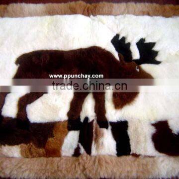 Fur Alpaca Rug Carpet Peru 39x27" Moose