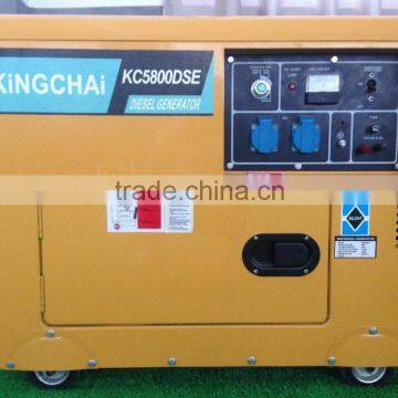 5KW single phase super silent portable diesel generator with wheel key start high quality