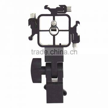 2015 hot 3 Way Flash Shoe Bracket/Umbrella Holder Light Stand Mount with Three Hot Shoe