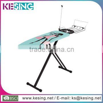 Luxury monoblock folding stand retractable iron nest ironing board with clothes rack