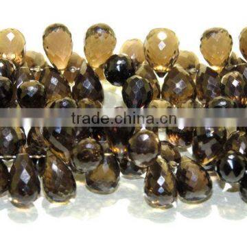 Smokey Faceted Drops Shape Beads