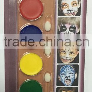 6 colors football fans face paint with brush for European Cup and World Cup