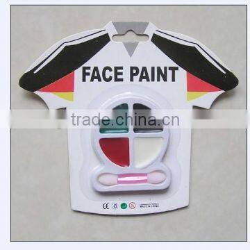 4 colors football fans face paint with brush shirt shape