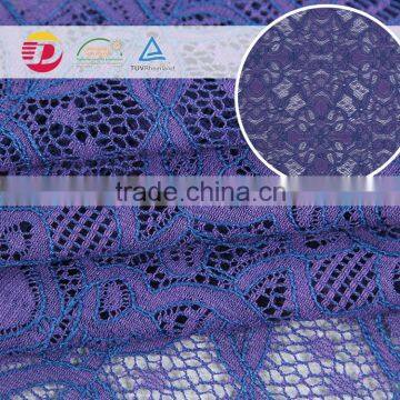 Popular Pattern 160gsm High Quality Violet Elegant Tulle Lace Fabric photo-3