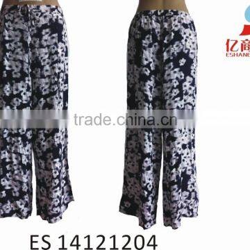 Ladies chiffon printed summer loose leisure long pants