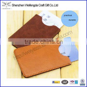 Practical Single Leather Card Holder to Protect ID Card or Bank Card photo-3
