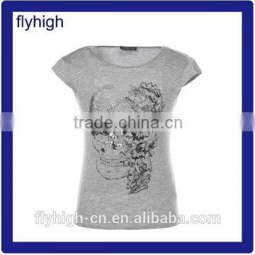 Jewelled Skull Printing Cheap Custom T Shirts photo-3