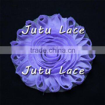 Professional Factory Silk Wedding Bridal Shabby Rose Trim Flower / 4 Inch Chiffon Lace Flower photo-4