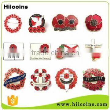 China Wholesale Custom Various Poppy Metal Pin Badge