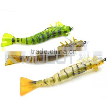 Kmucutie CHS006 soft shrimp lure 5 sections body live smart shrimp bait for octopus