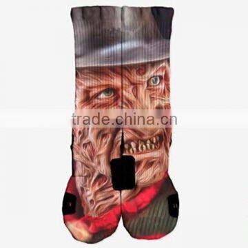 Freddy krueger digital print socks, wholesale custom print socks, custom print socks