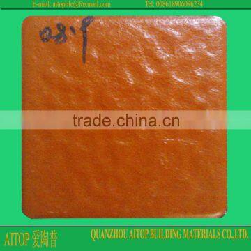 Ceramic orange square small chip plaza floor cladding brick tile 108x108mm China