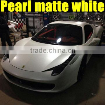 Pearl metallic matt vinyl film with air bubbles 1.52*20m white color only