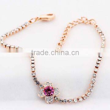 Girls Favorite Gold Plated Beautiful Flower Charm Brace Lace Bracelet