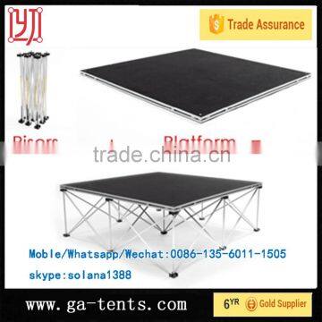 Aluminum Stage with Stage backdrop and skirt and platform kit