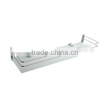 Brass Heavy Duty Toilet Accessories Bathroom Shelf Single Tier Bathroom Glass Shelf 6B0121 photo-3