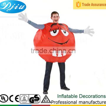 ADULT INFLATABLE RED PEANUT M&M HALLOWEEN COSTUME - AIR BLOWN OUTFIT