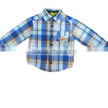 2015 kids cheap long sleeve shirt boys plaid baby shirt