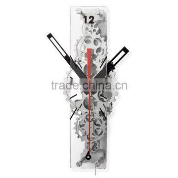 Moving Gear Wall Clock With Glass Cover, Decorative Clock