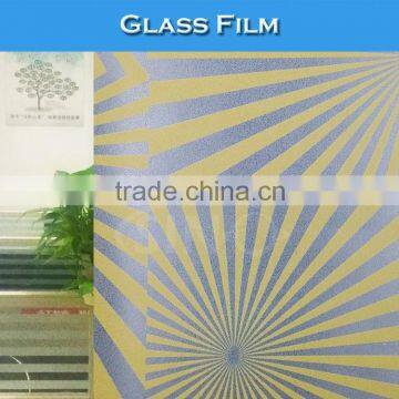 S037 Easy To Apply Colored Print Glass Film For Bathroom