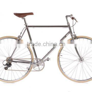 High speed chrome road bicycle steel 700c 7 speed road bicycle for sale