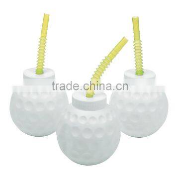 14 oz. 400ml Cool Fun Kids Party Favors Sipper Cups Fashion Custom Plastic Golf Ball Molded Cups with Lids and Straws Wholesale