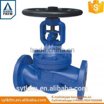 2015 TKFM hot sale gas medium DIN standard bellow seal 2'' 300lb wcb globe valve flanged