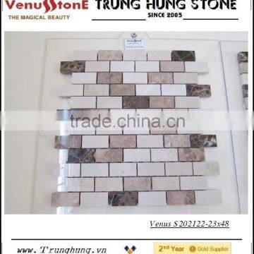 23*48 Mixed Colour Polished Marble Mosaic Tiles photo-3