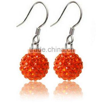 Sparkle CZ Crystal Ball 925 Silver Shamballa Hook Earring for Wedding Party photo-5