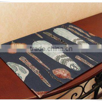 Wholesale colorful tapestry jacqaurd fabric table mats, table runners