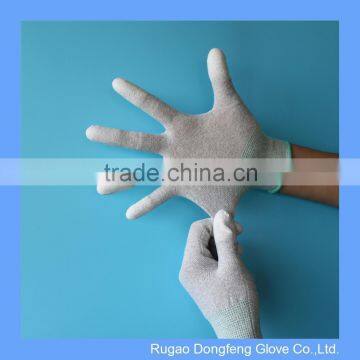 Seamless Stretch Cleanroom PU Top Fit Carbon ESD Gloves