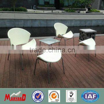 Stainless steel table legs bistro chairs and end table