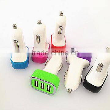 brand new arrival 3 ports usb car charger DC5V2.1A output car charger for mobile phone