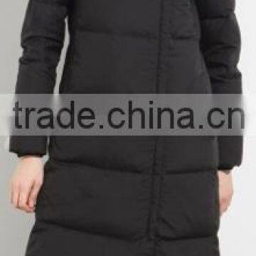 Ladies cold winter down feather hooded jacket
