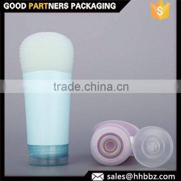 Creative design soft cleansing brush attached face wash packaging 80ml