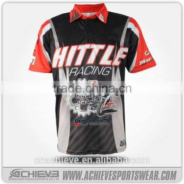 Shiny customized sublimated high quality motorcycle shirts for men wholesale