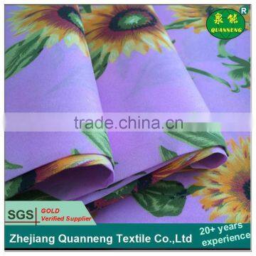 Big flower design microfiber bed sheet material