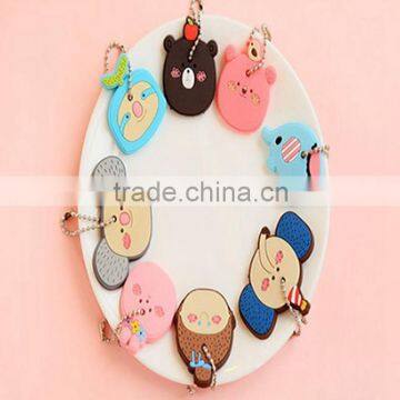 Silicone animal key chain good quantity customized design key string and key rope